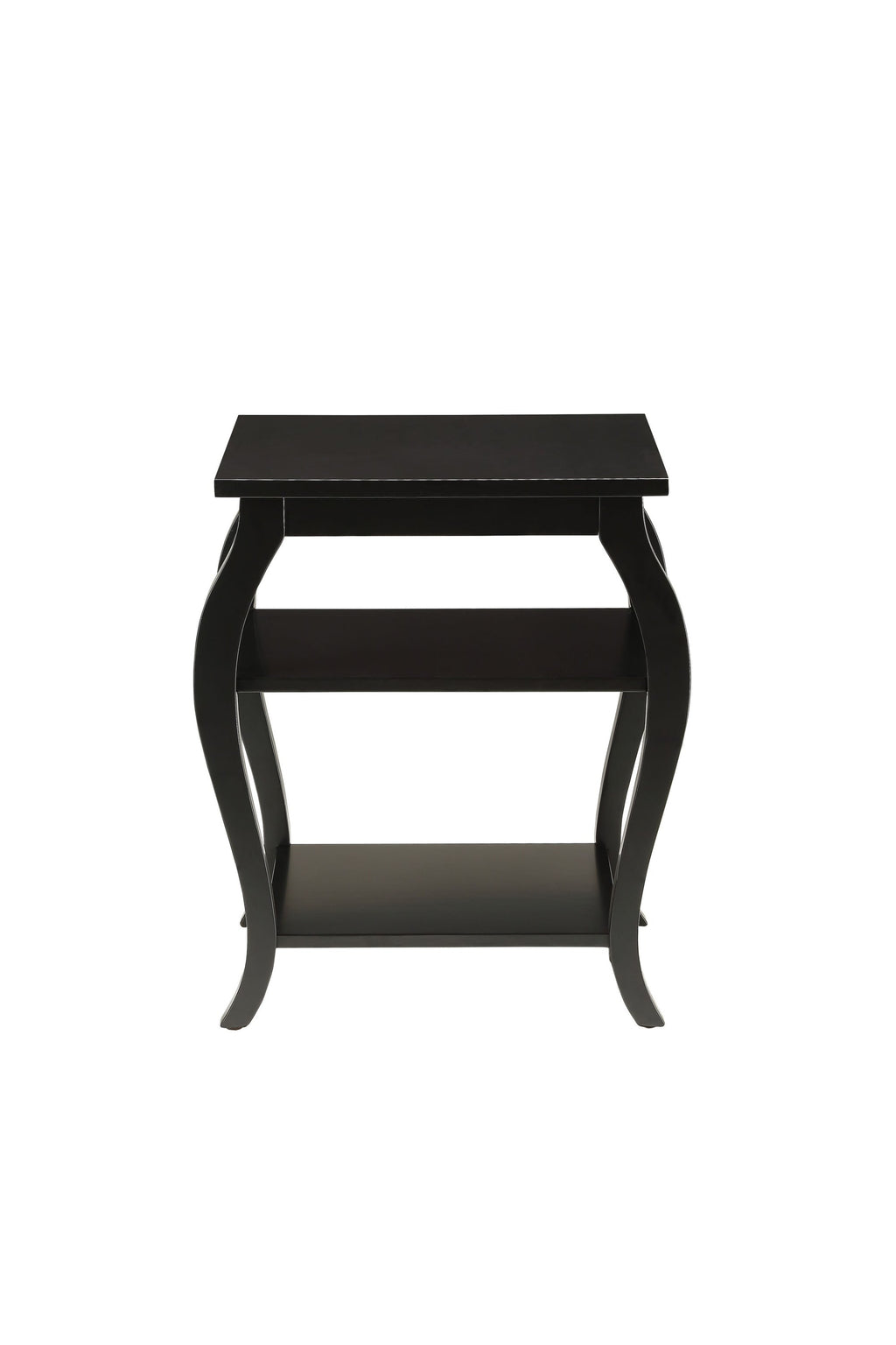 Black Finish Bow Leg Square End Table Jade