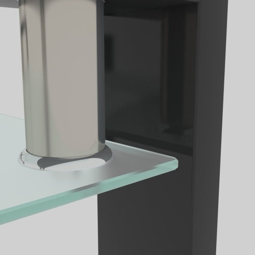 Rectangle Black Glass Coffee Table, Clear Coffee Table, Modern Side CJDropshipping