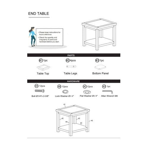 End Table Dark Cherry Open Shelf Natural Wood Grain Design 1pc Table