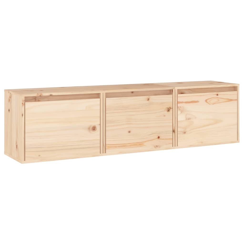 TV Cabinets 3 pcs Solid Pinewood