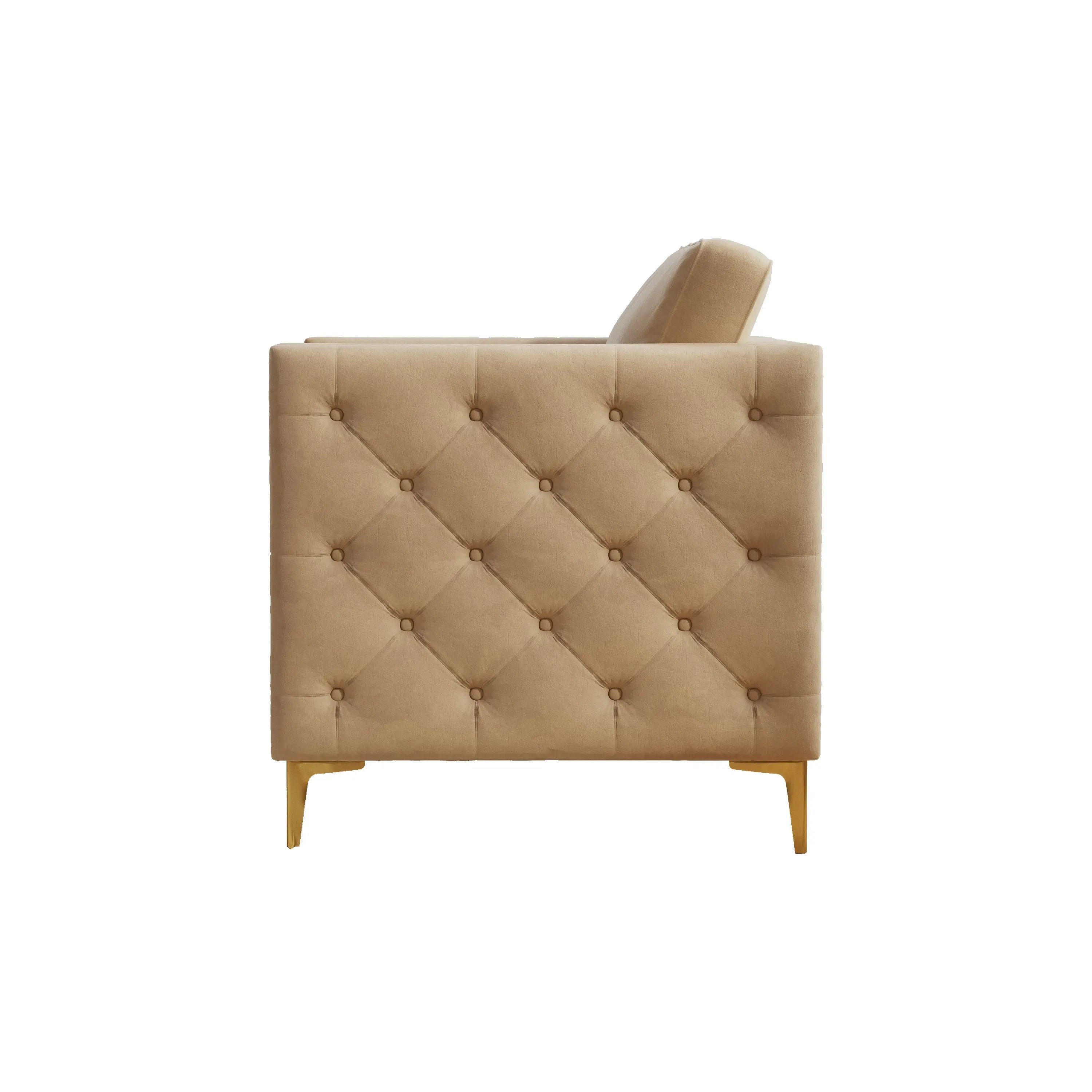 Accent Chair for Living Room Upholstered  Arm Chair with Metal Legs Sangria Beech
