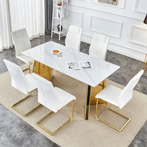 Table and chair set.63'x31.5x30' Luxurious Snow Mountain Patterned Sangria Beech