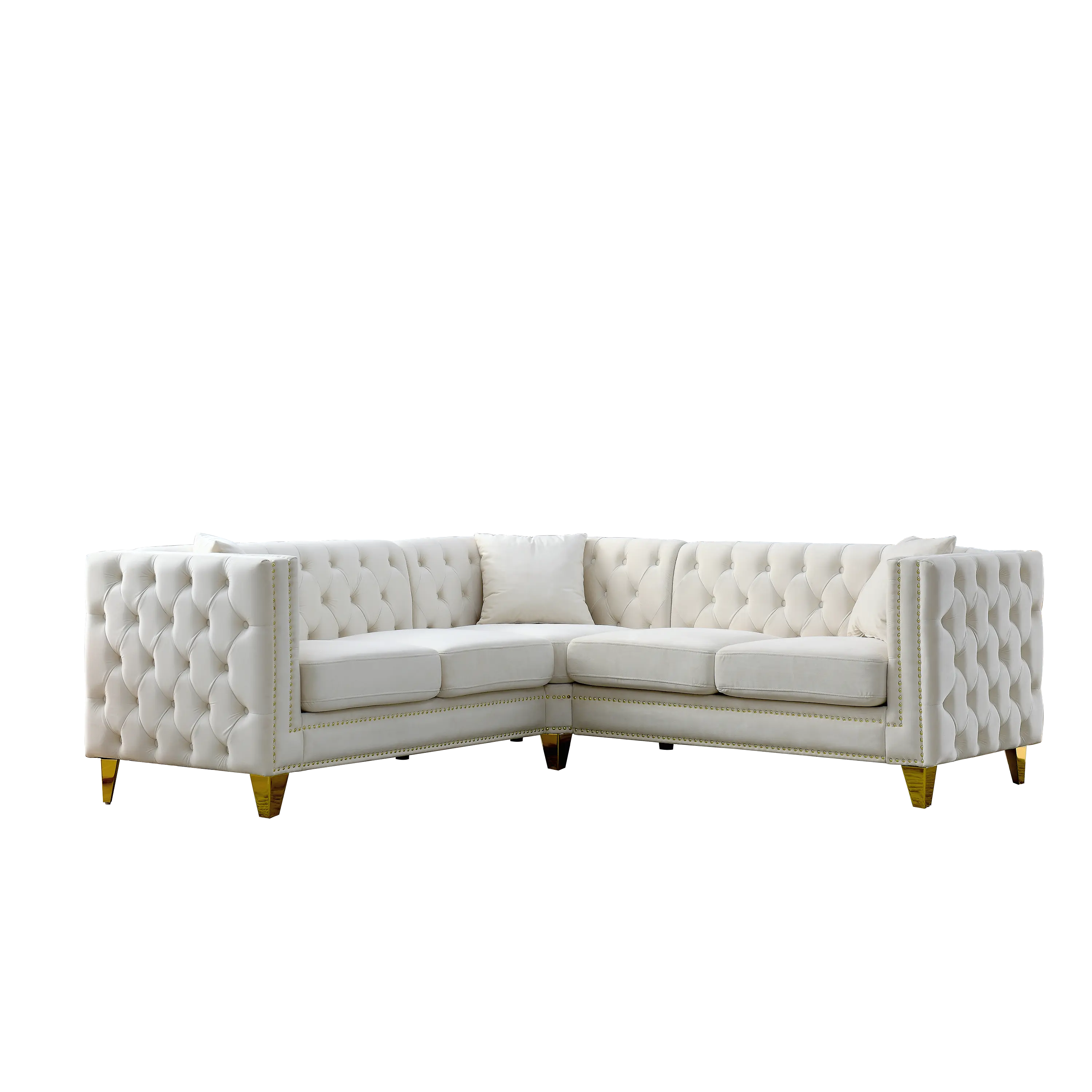82.2-Inch Velvet Corner Sofa Covers, L-Shaped Sectional Couch, Sangria Beech