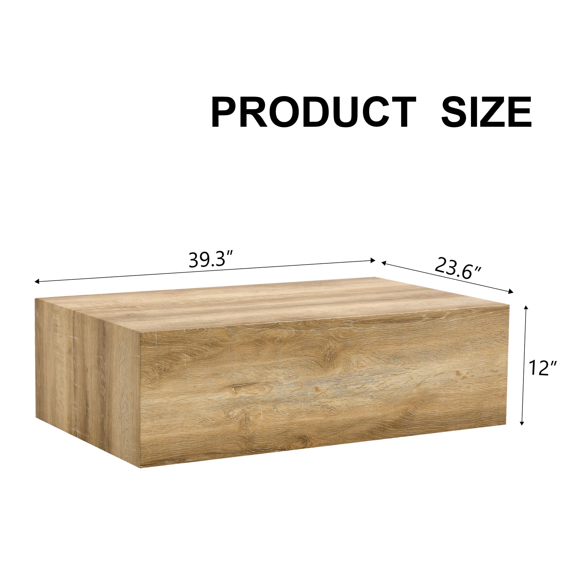 Modern Coffee Table with Smooth Light Wood Texture Patterns, MDF Sangria Beech