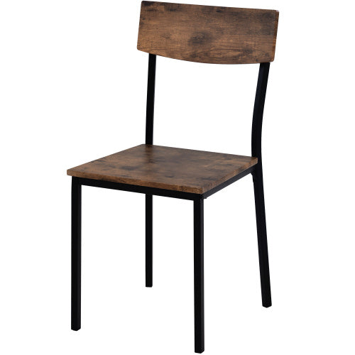 Dining Table Chair And Bench Set 6 Wooden Steel Frame Industrial Style Kitchen Dining Table Set