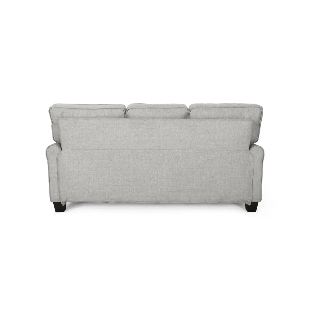Traditional Grey Fabric 3-Seater Sofa Peach Maple