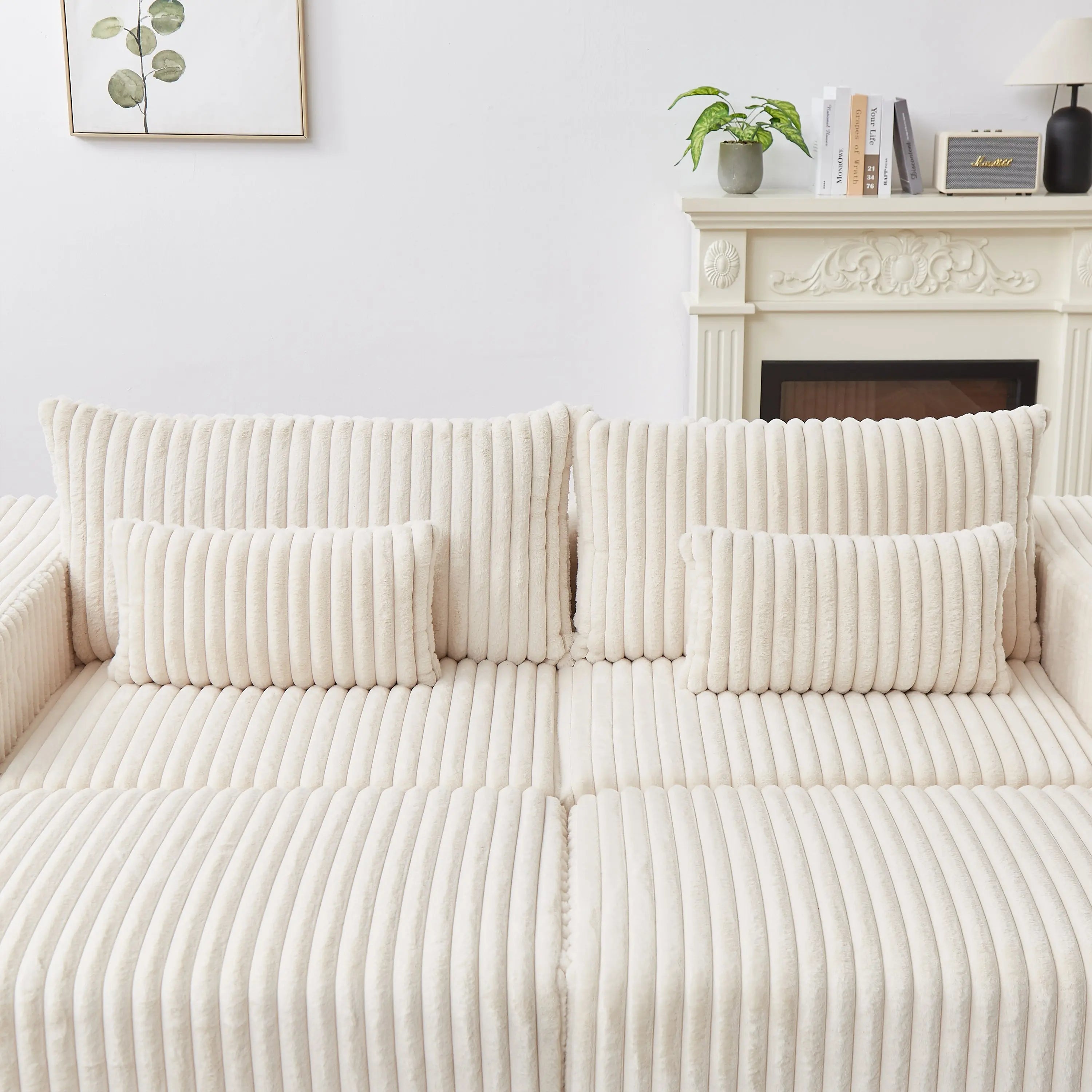 87" Oversized Sectional Lounge Chaise,No Assembly Required,Cloud Plush Sangria Beech