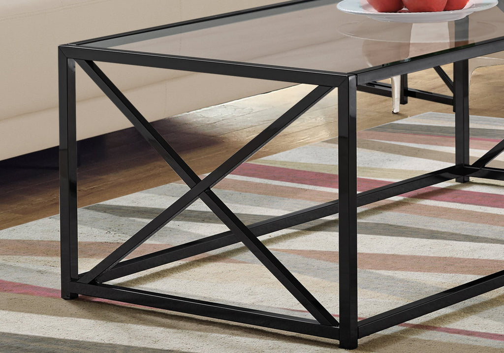 17.25" Chrome Metal and Clear Tempered Glass Coffee Table