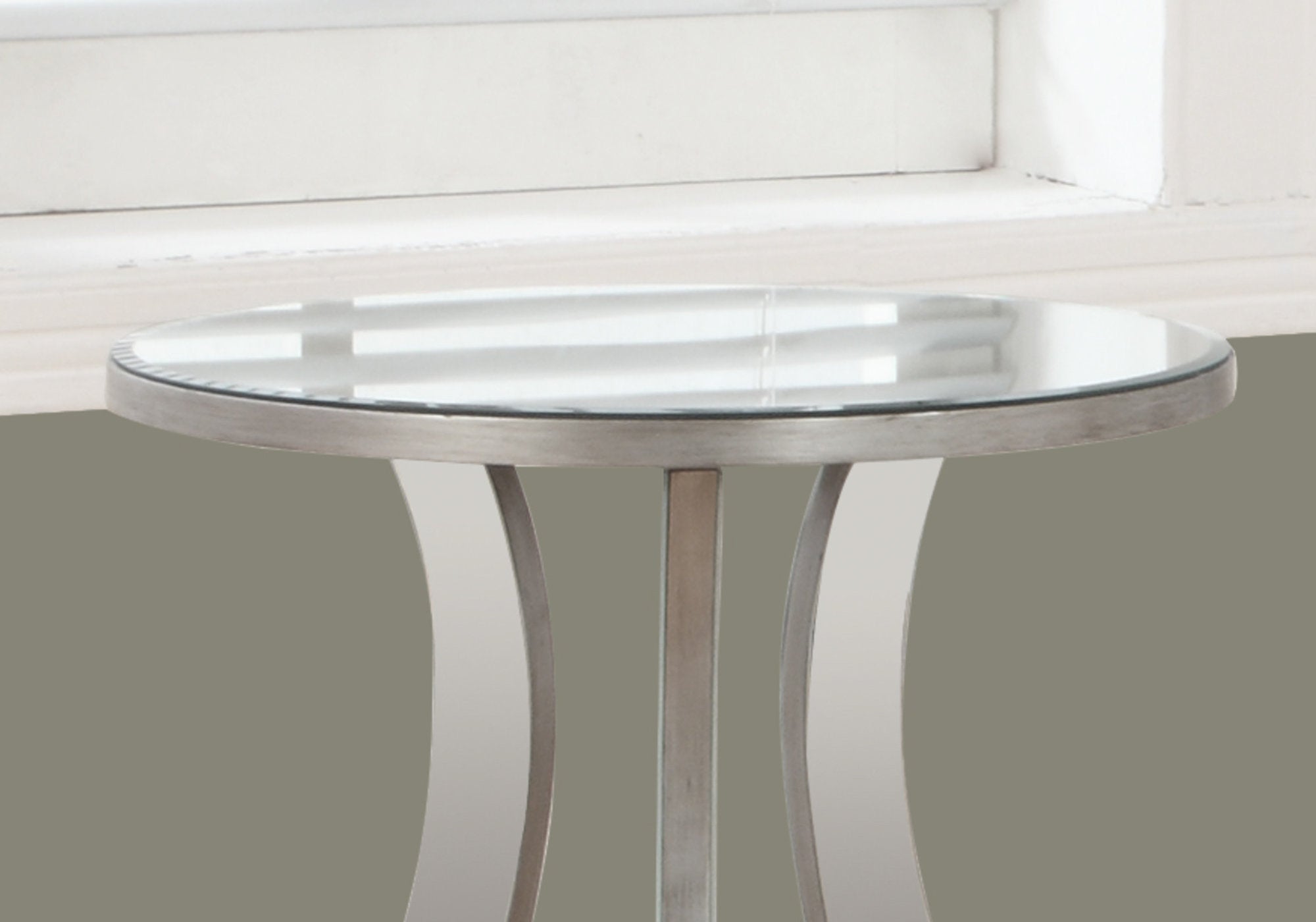 20inches x 20inches x 24inches Silver  End Table with a Mirror Top