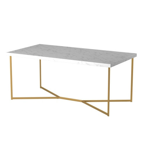 Modern Glam Metal And Faux Marble Coffee Table CJDropshipping