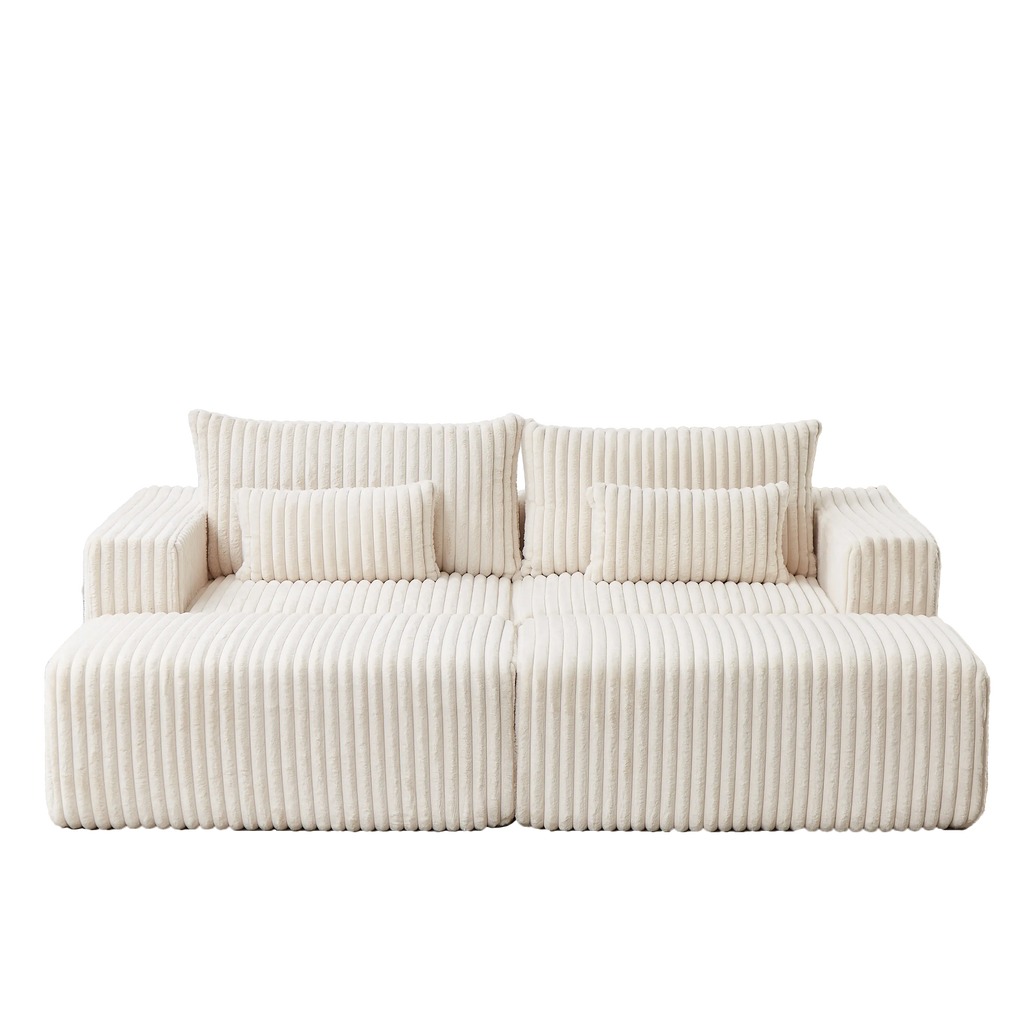 87" Oversized Sectional Lounge Chaise,No Assembly Required,Cloud Plush Sangria Beech
