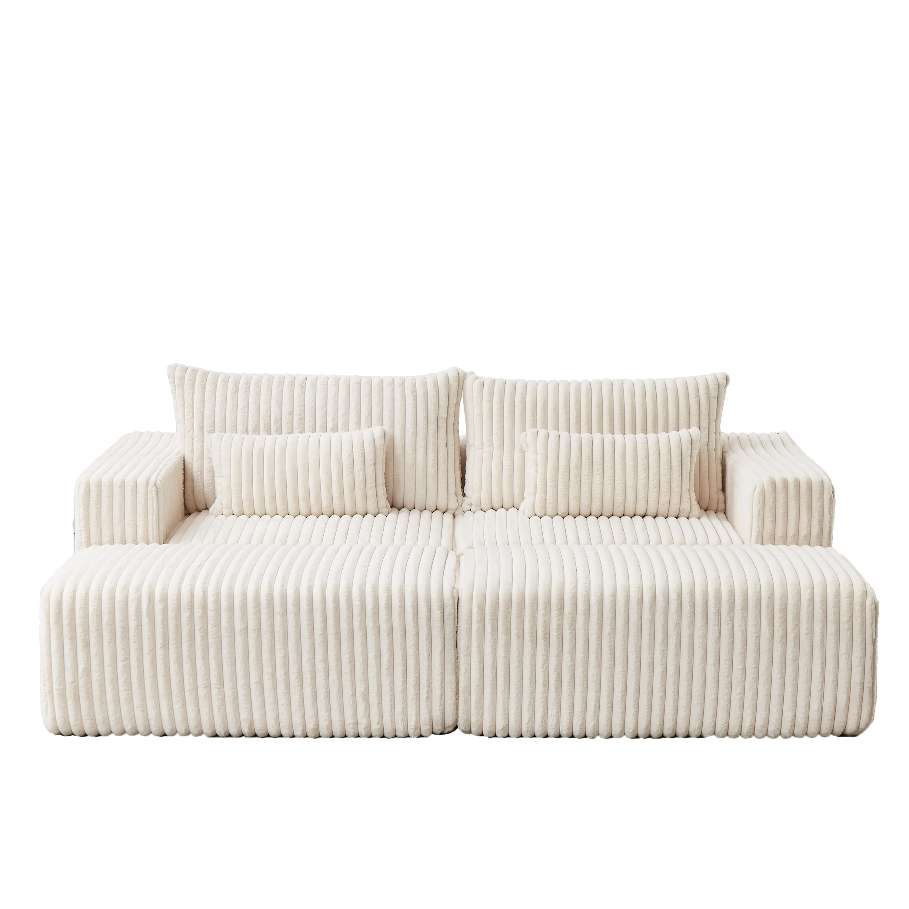 87" Oversized Sectional Lounge Chaise,No Assembly Required,Cloud Plush Sangria Beech