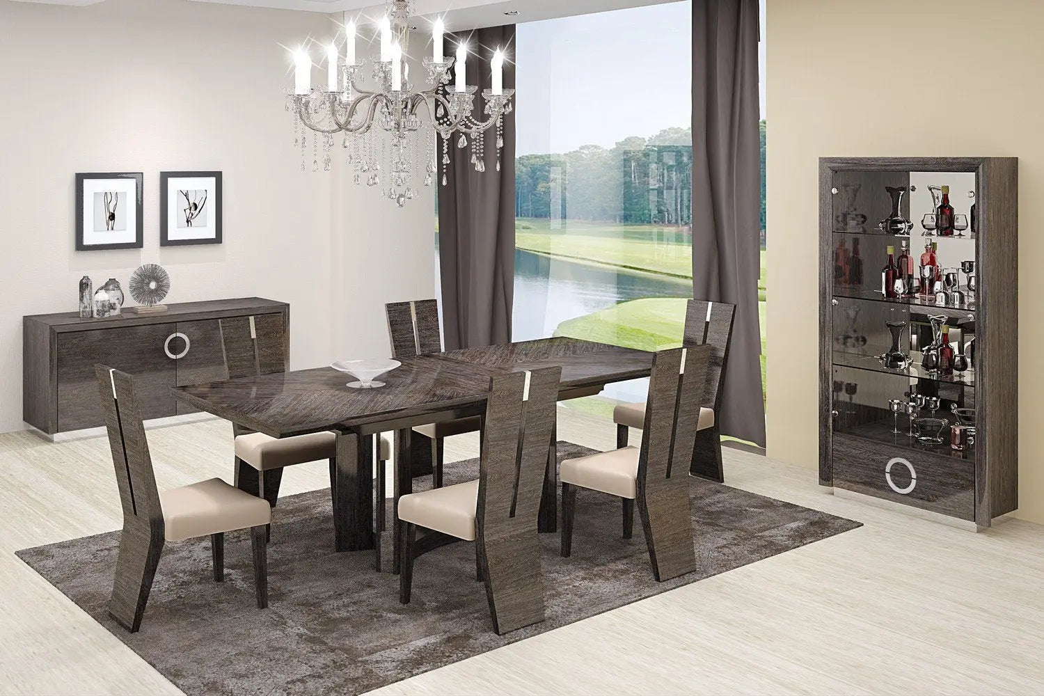 98.5inches X 43.5inches X 30inches Gray  Dining Table and 6inches Jade