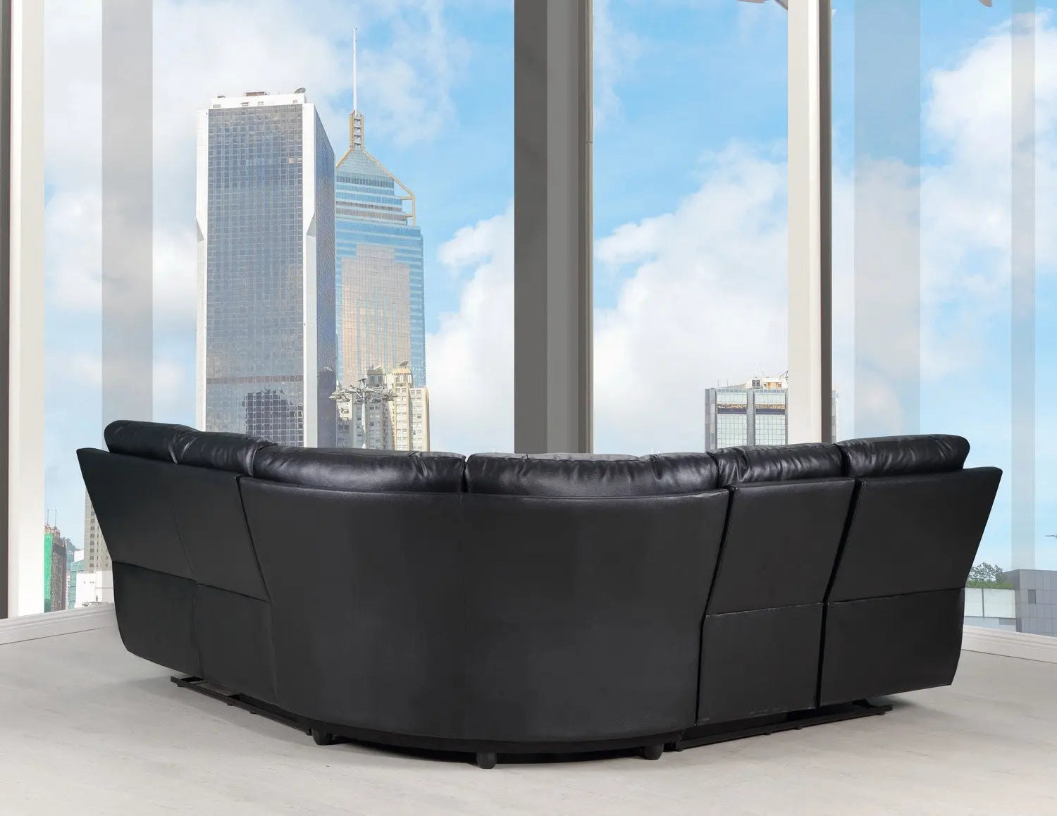 80inches X 80inches X 39inches Black  Power Reclining Sectional Jade