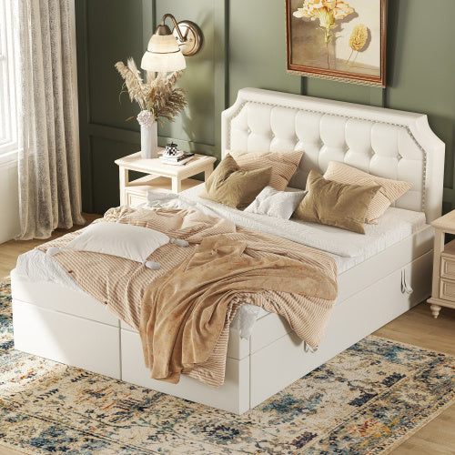 PU Metal-framed Double Bed