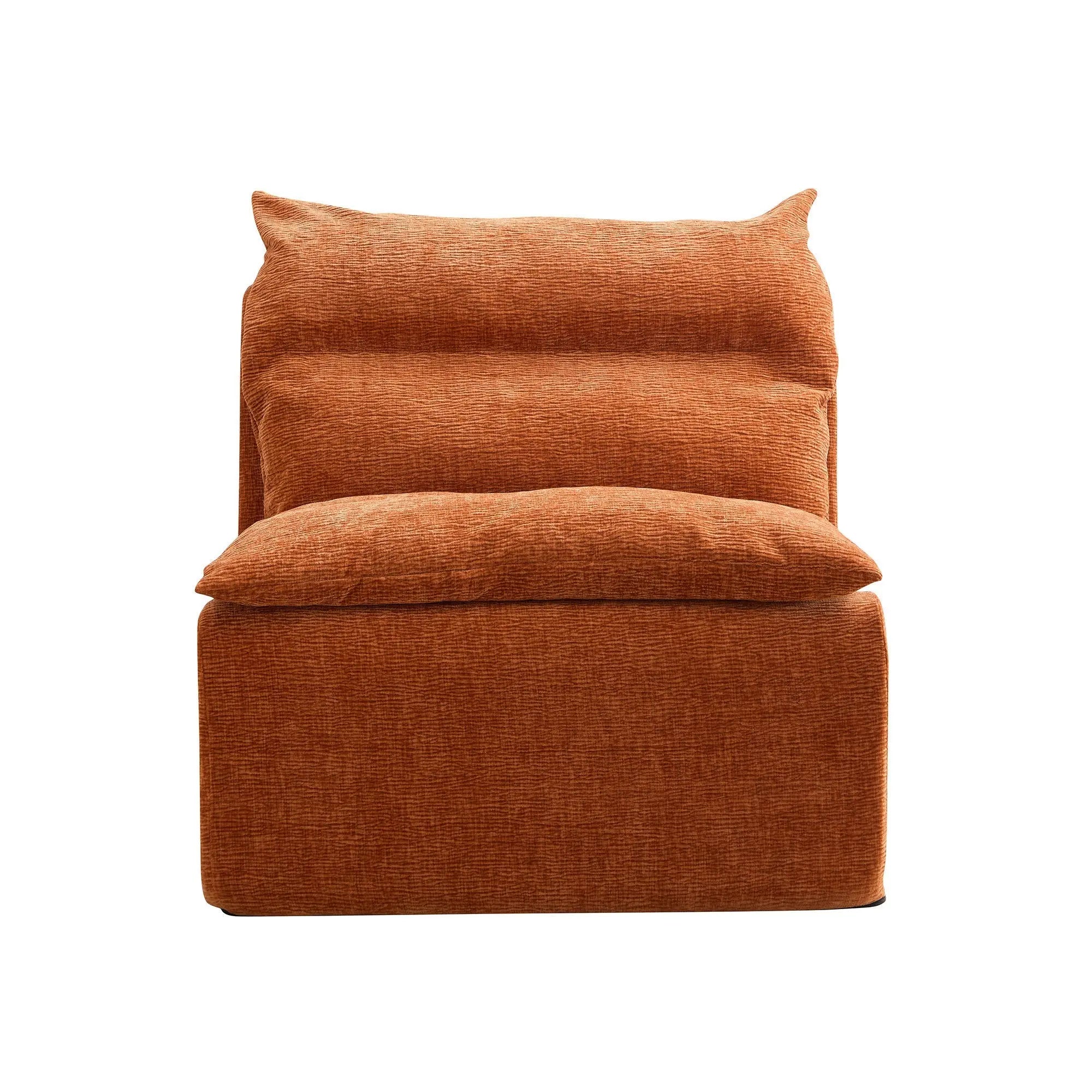 Accent Armless Chair Lazy Floor Seating, Single Chair Sofa Lounger Sangria Beech