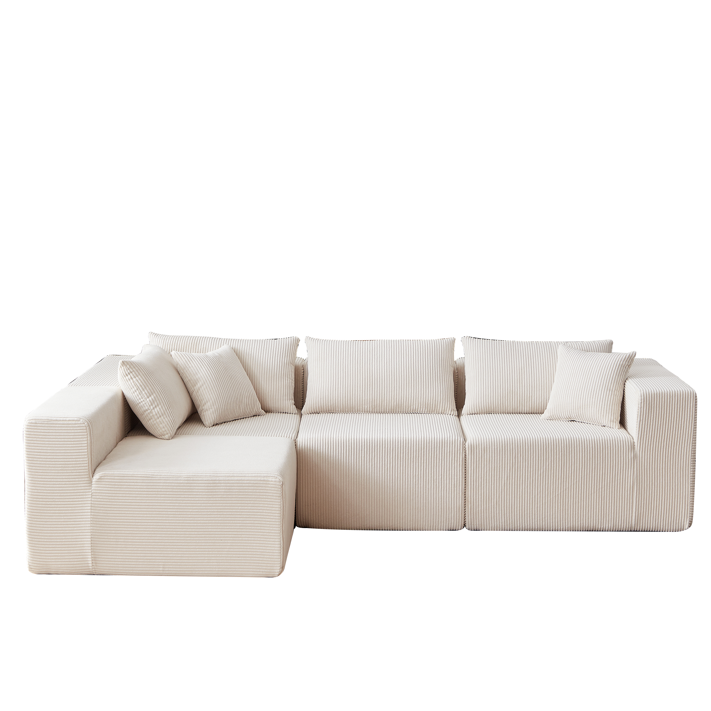 104-Inch Corduroy Modular L Shaped Sectional Sofa,Luxury Floor Couch