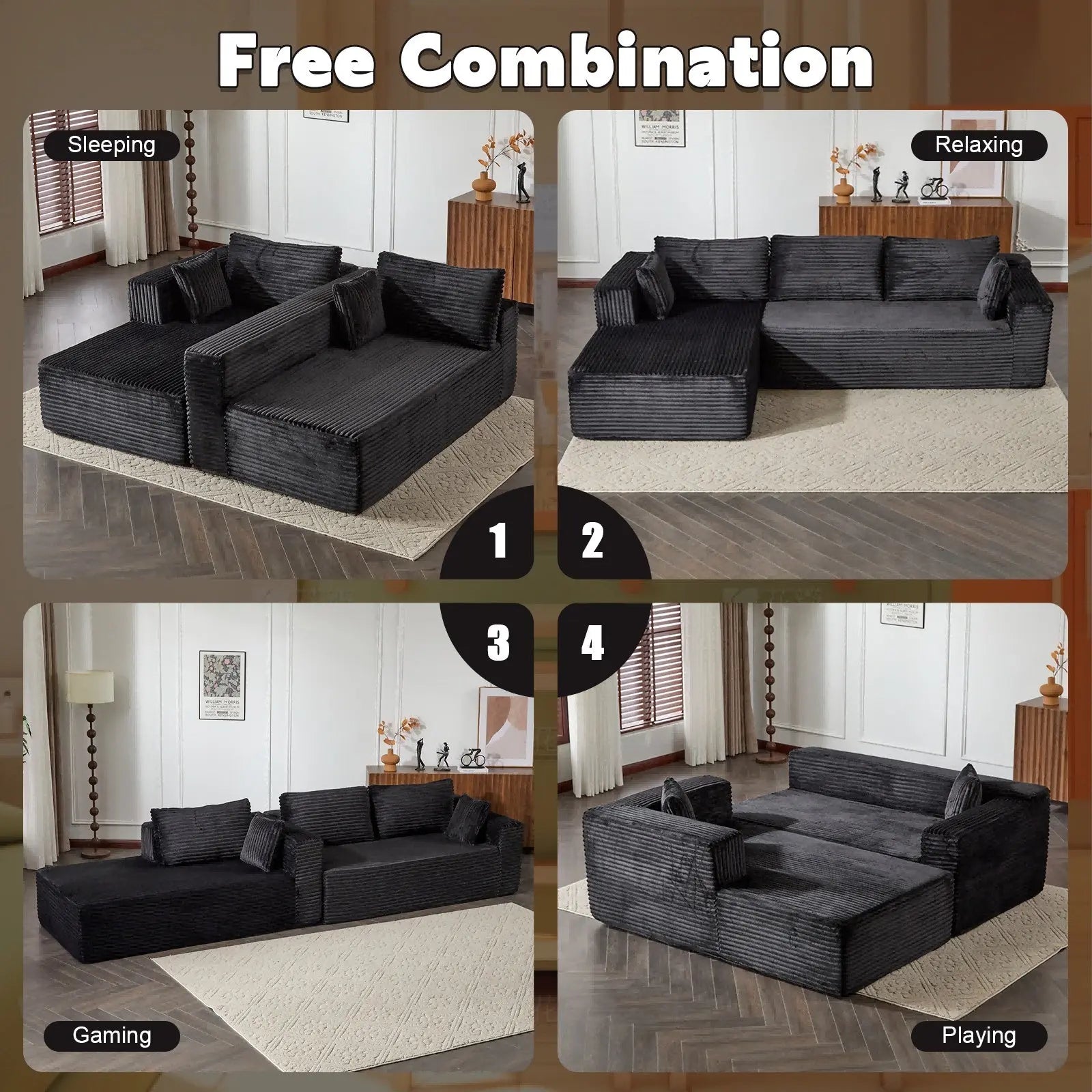 Compression Sectional Couch With Comfy Chaise, Boneless L Shape Sofa Crimson Medea