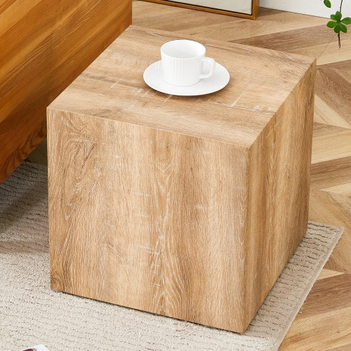 Elevate Your Living Space With This Square Modern MDF Coffee Table That Showcases Smooth, Light Wood Color Texture Patterns. It Is Characterized By Stylish Design.15.7x15.7x15.7 CJDropshipping