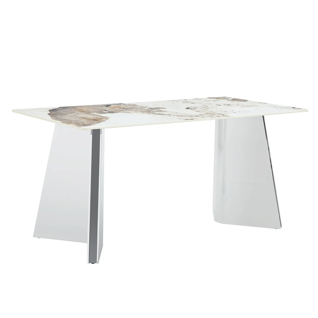 Table and chair set.63'x31.5x30' Luxurious Pandora patterned Sintered Sangria Beech