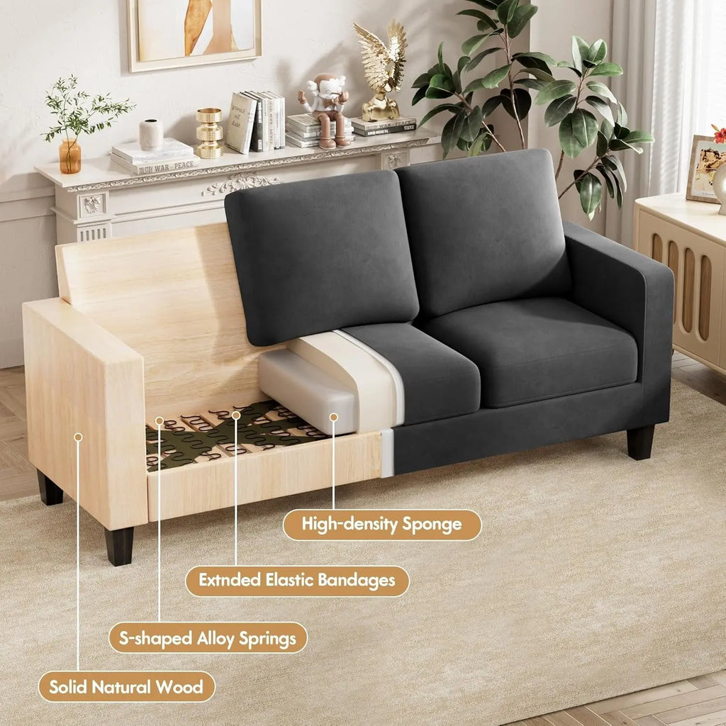 Dark Gray Linen Sectional Sofa for Small Spaces Peach Maple