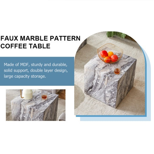 Elevate Your Living Space With This Modern MDF Coffee Table, Which Showcases Gray Textured Patterns. It Is Characterized By Stylish Design. CJDropshipping