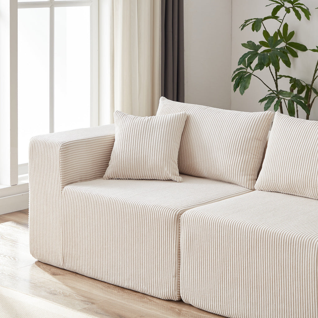 104-Inch Corduroy Modular L Shaped Sectional Sofa,Luxury Floor Couch