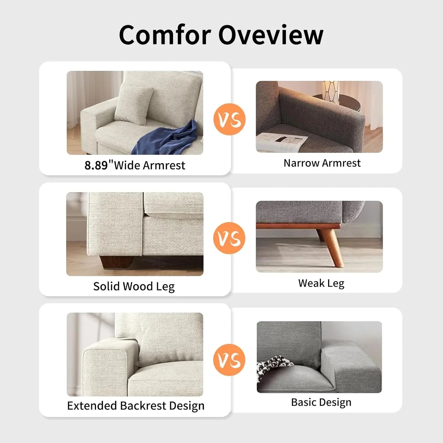 Modern Beige Chenille Recliner Sofa for Living Room Peach Maple