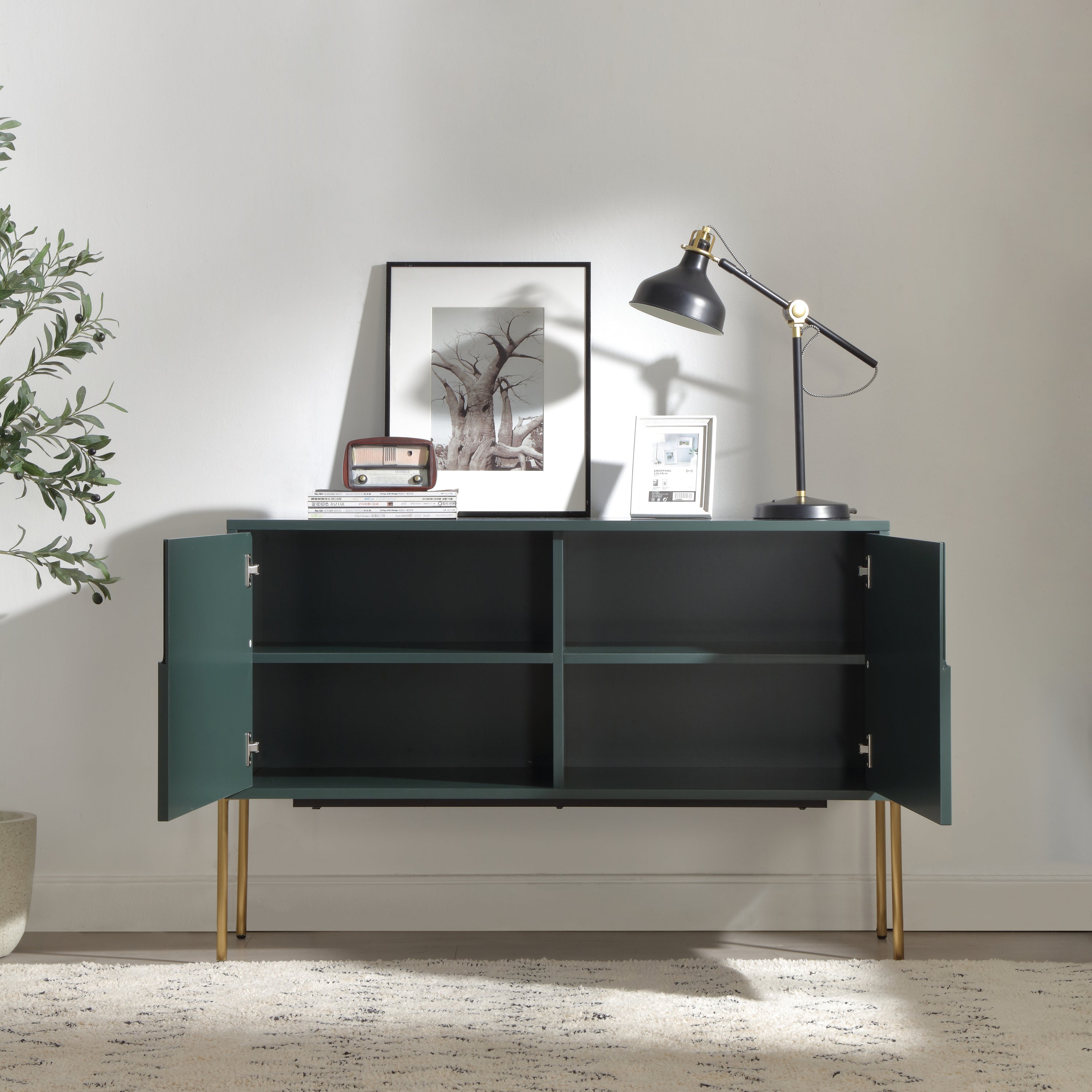 Modern Entertainment TV Stand Storage Cabinet Sideboard Buffet Table Sangria Beech