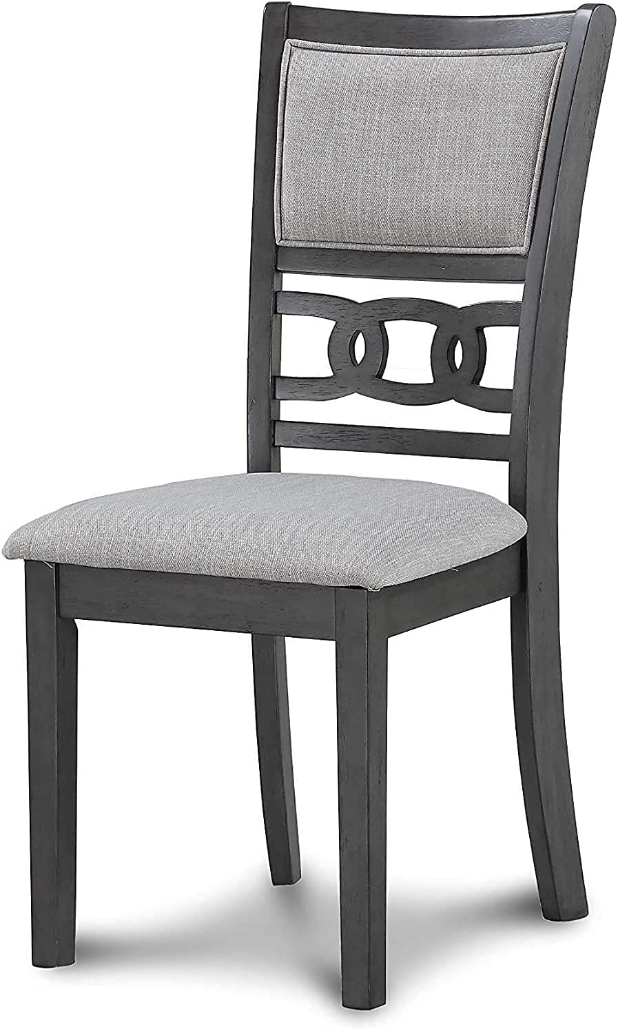 Gray 5-Piece round Dining Set with 1 Table and 4 Chairs Peach Maple