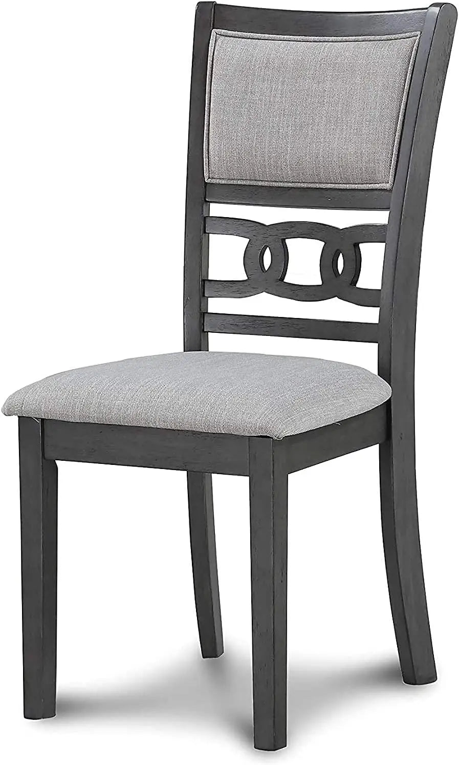 Gray 5-Piece round Dining Set with 1 Table and 4 Chairs Peach Maple