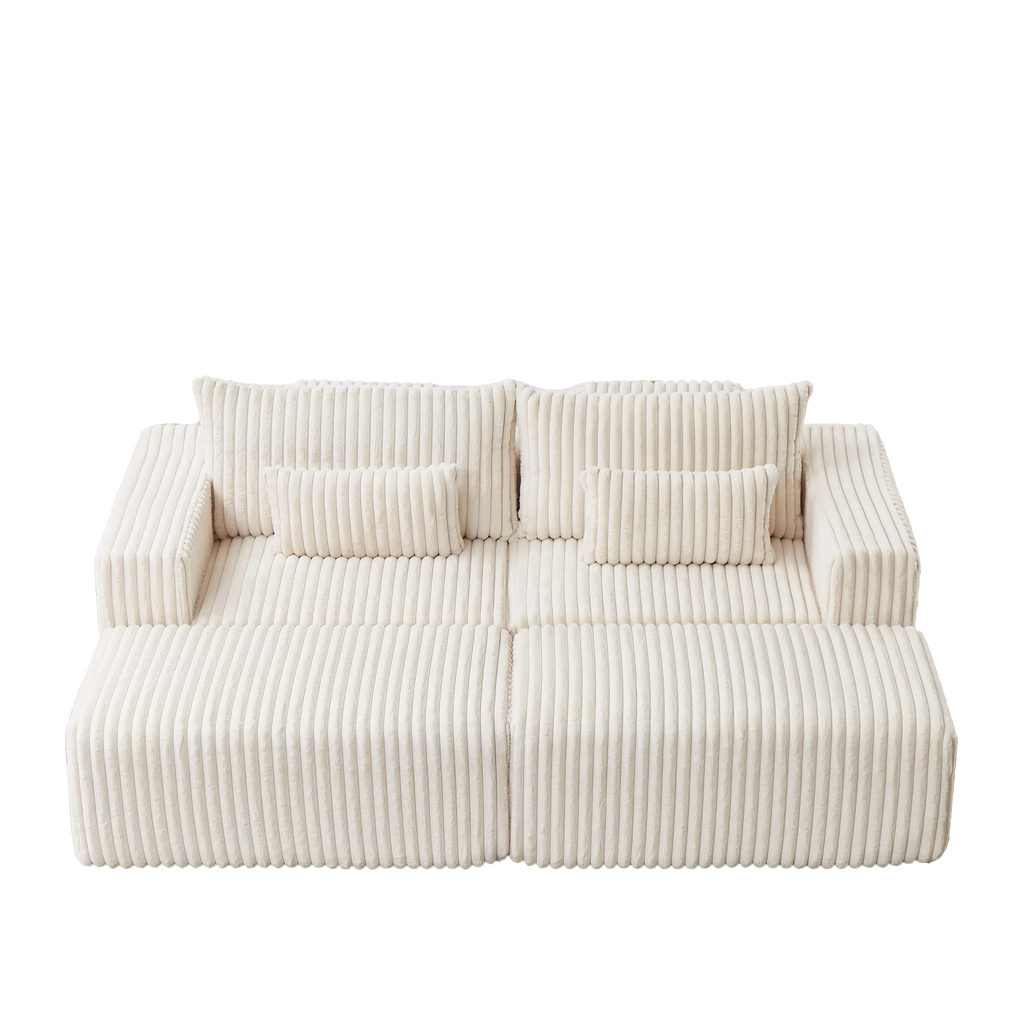 87" Oversized Sectional Lounge Chaise,No Assembly Required,Cloud Plush Sangria Beech