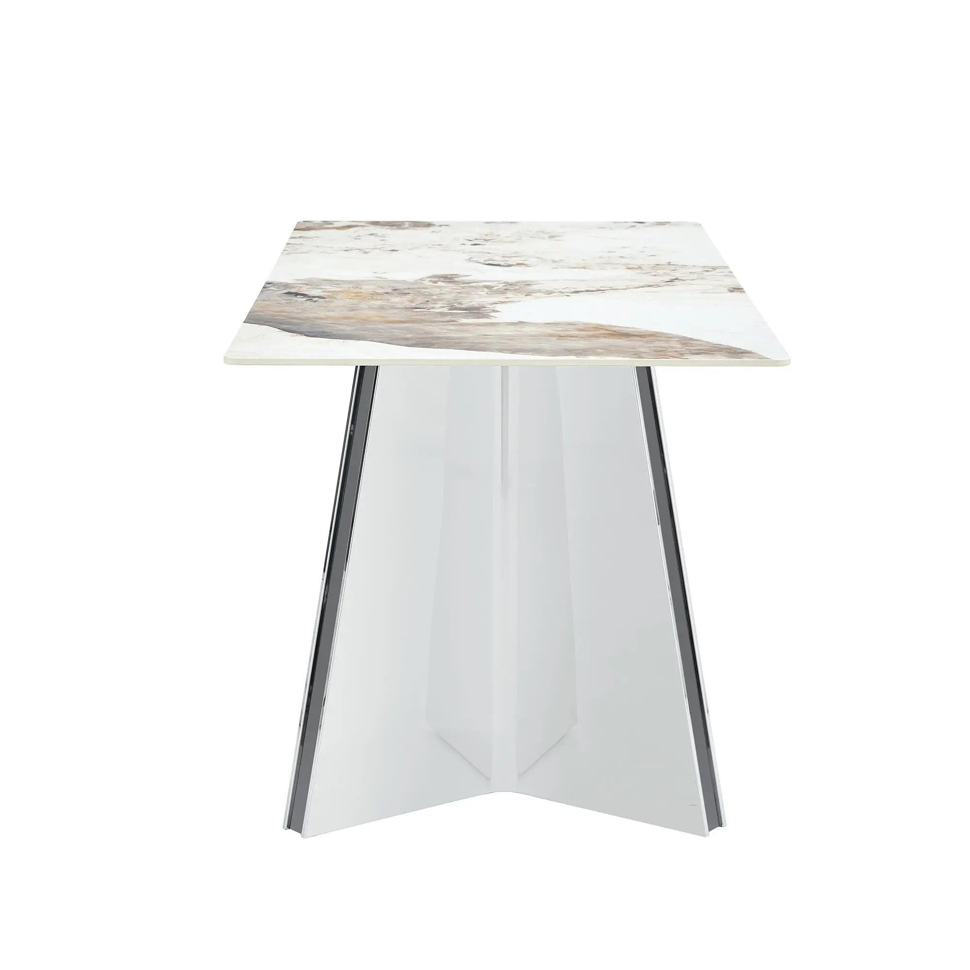 Table and chair set.63'x31.5x30' Luxurious Pandora patterned Sintered Sangria Beech