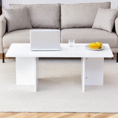 A Modern And Practical White Coffee Table. The Coffee Table Is Made Of Medium Density Fiberboard Material, Suitable For Living Room, Bedroom, And Study. CT-2O CJDropshipping
