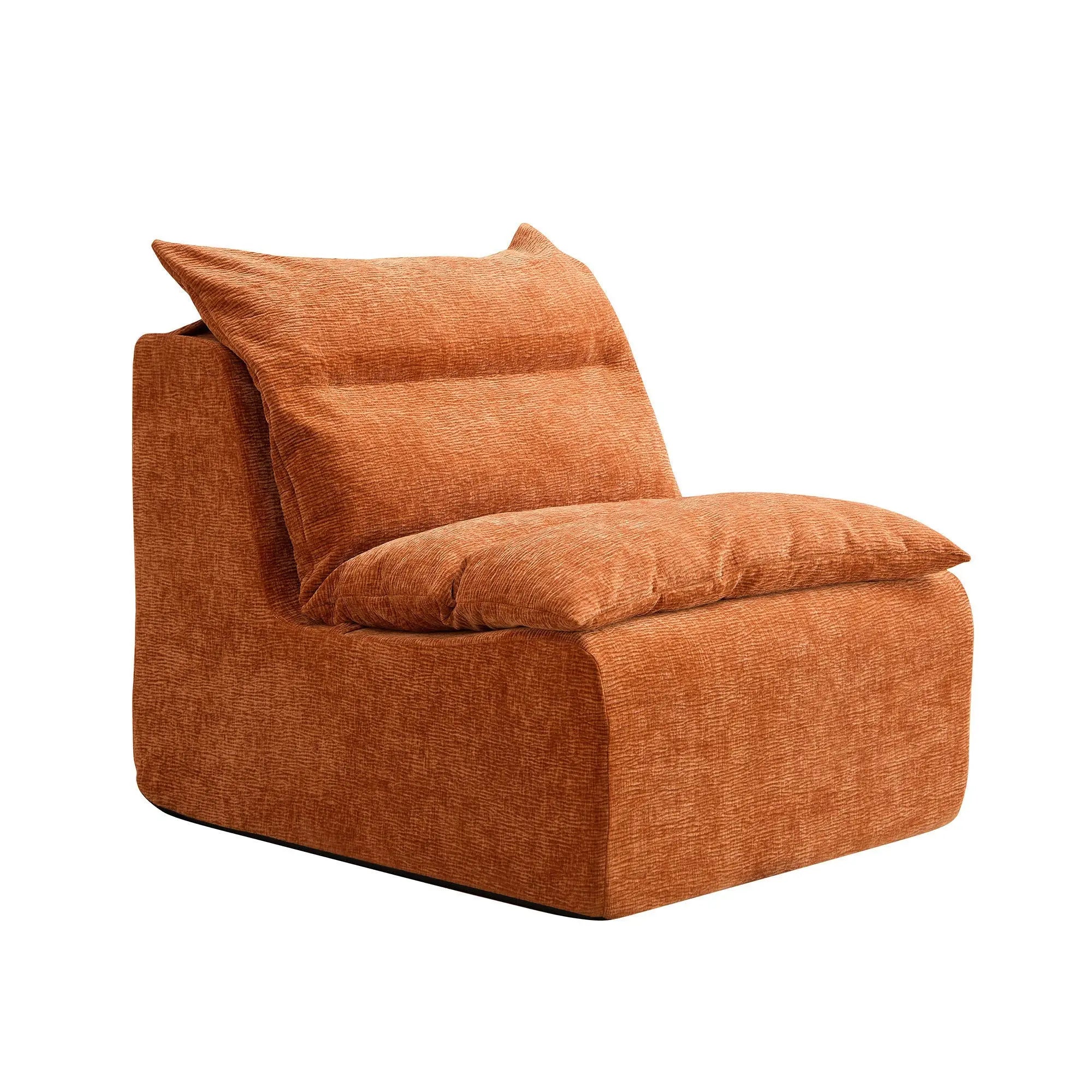 Accent Armless Chair Lazy Floor Seating, Single Chair Sofa Lounger Sangria Beech