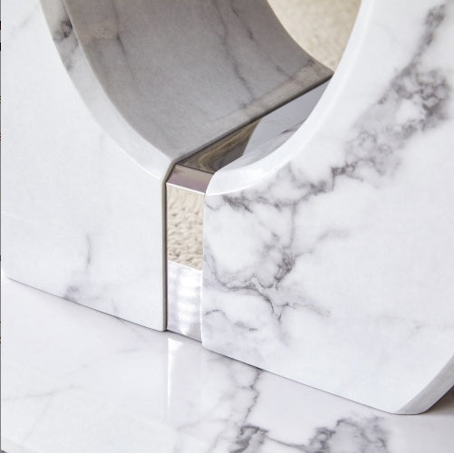 Modern Minimalist Grey Marble Pattern Sticker Pattern MDF Rectangular Coffee Table. Add A Tranquil And Comfortable Atmosphere To Your Home. MDF Coffee Table, Grey Marble Pattern Sticker, Side Table. CJDropshipping