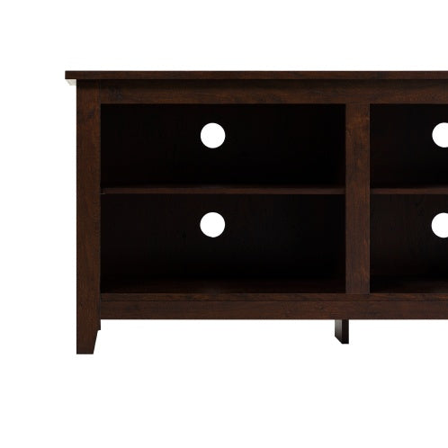 Modern Transitional 3-Shelf Open Storage TV Stand For Espresso