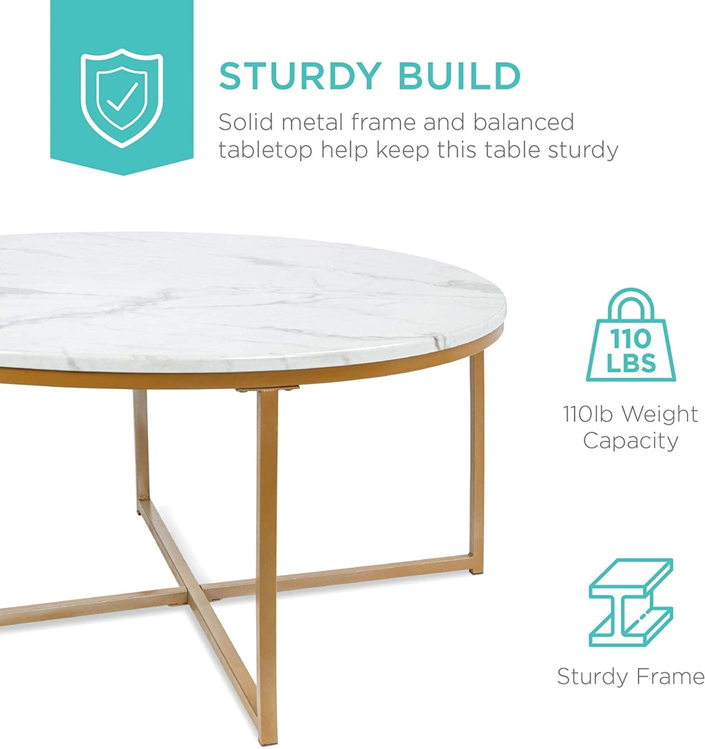 Round Coffee Table, Modern Boho Home Décor Peach Maple