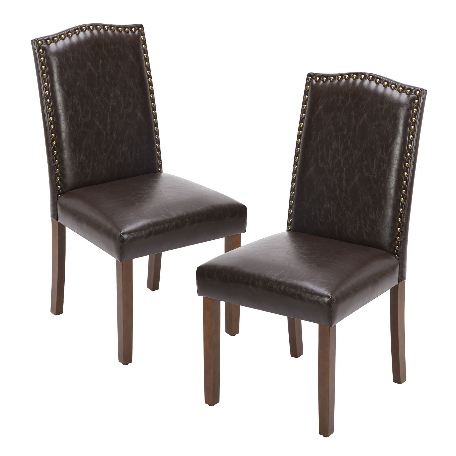 Modern Armless Dining Chairs With Upholstered Fabric,Nailhead Trim And Wood Legs CJDropshipping