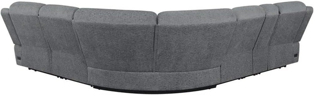 Bahrain 6-Piece Charcoal Motion Sectional Sofa Peach Maple