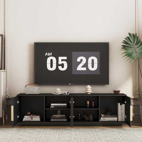 TV Stand With 16 Color LEDs,Modern TV Stand, TV Cabinet Entertainment Center For 55 60 65 Inch TV
