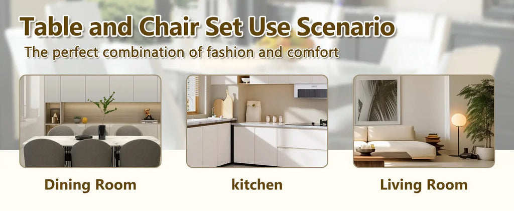 Table and chair set.63*31.4 Inch Luxurious Cold Jade Sintered Stone Sangria Beech