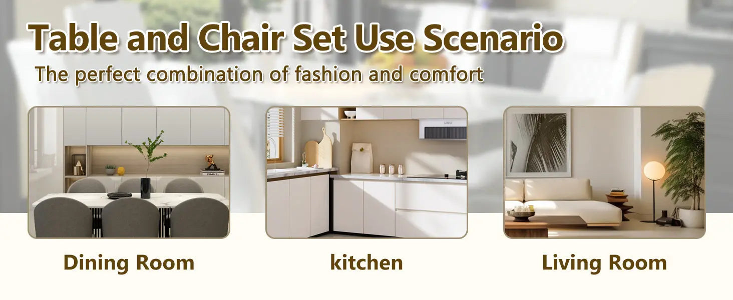 Table and chair set.63*31.4 Inch Luxurious Cold Jade Sintered Stone Sangria Beech