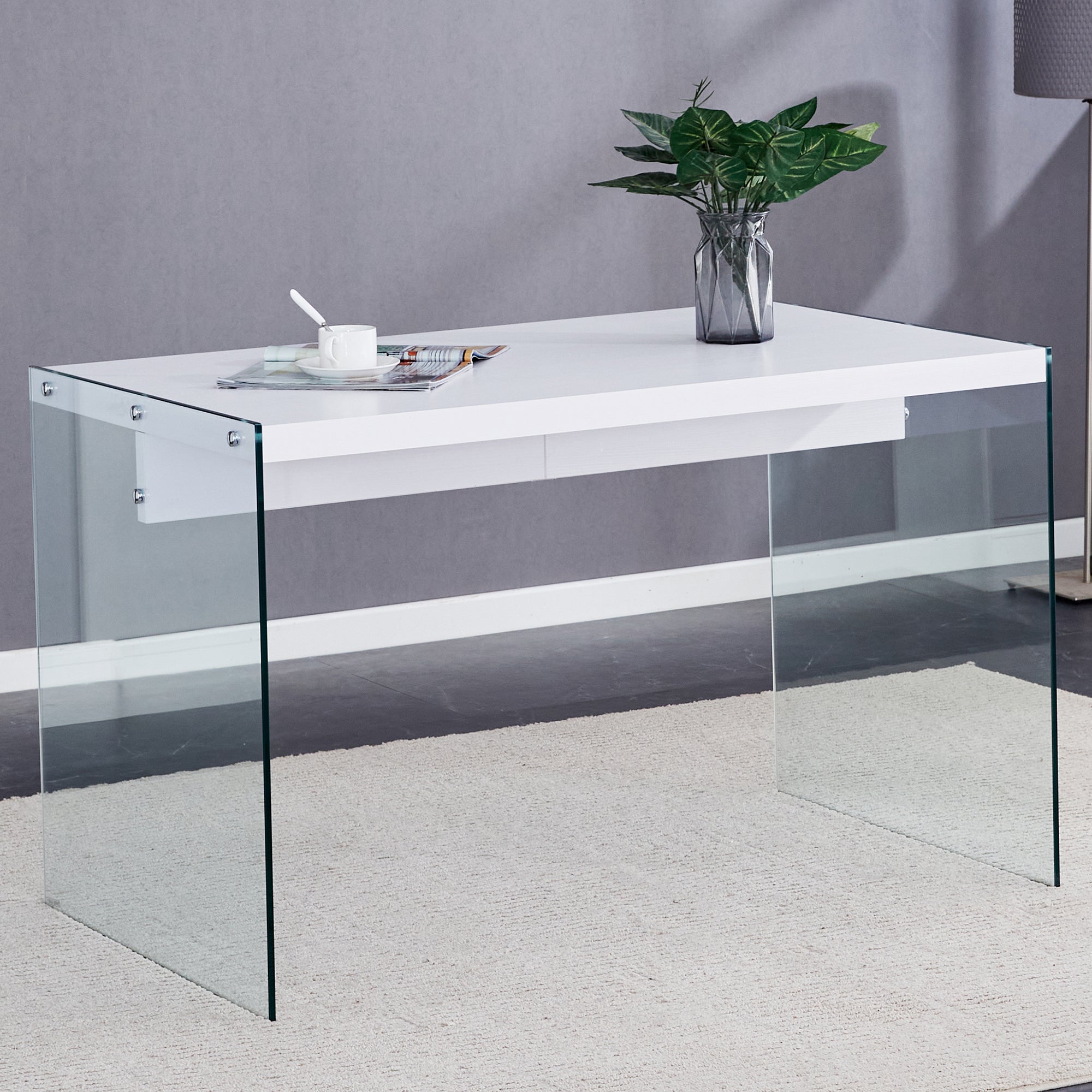 The top of the coffee table is made of MDF and white stickers, and the Sangria Beech