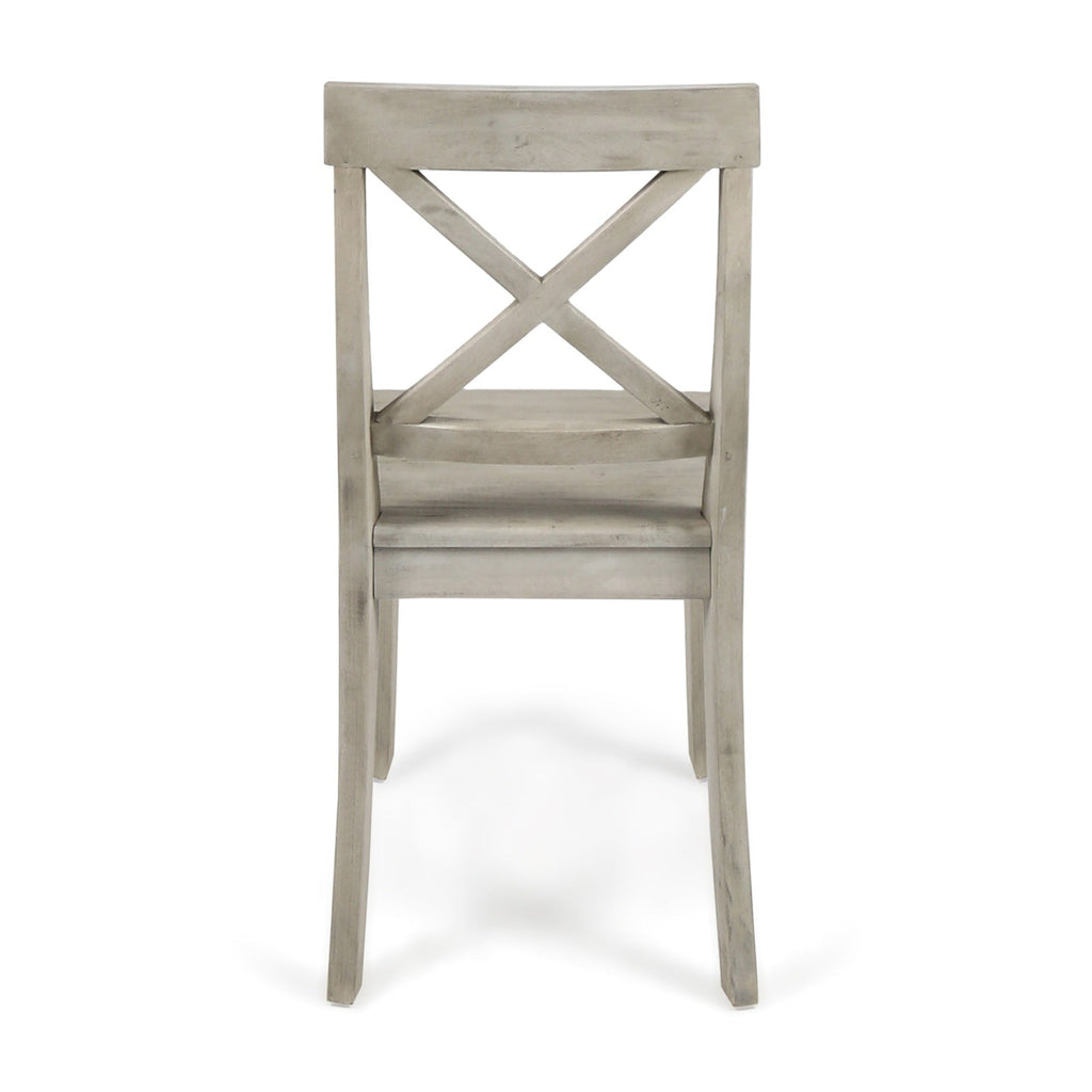 Acacia Wood Dining Chairs, Light Grey Wash, 21D X 17.75W X 35.5H Inch  Set Of 2 CJDropshipping
