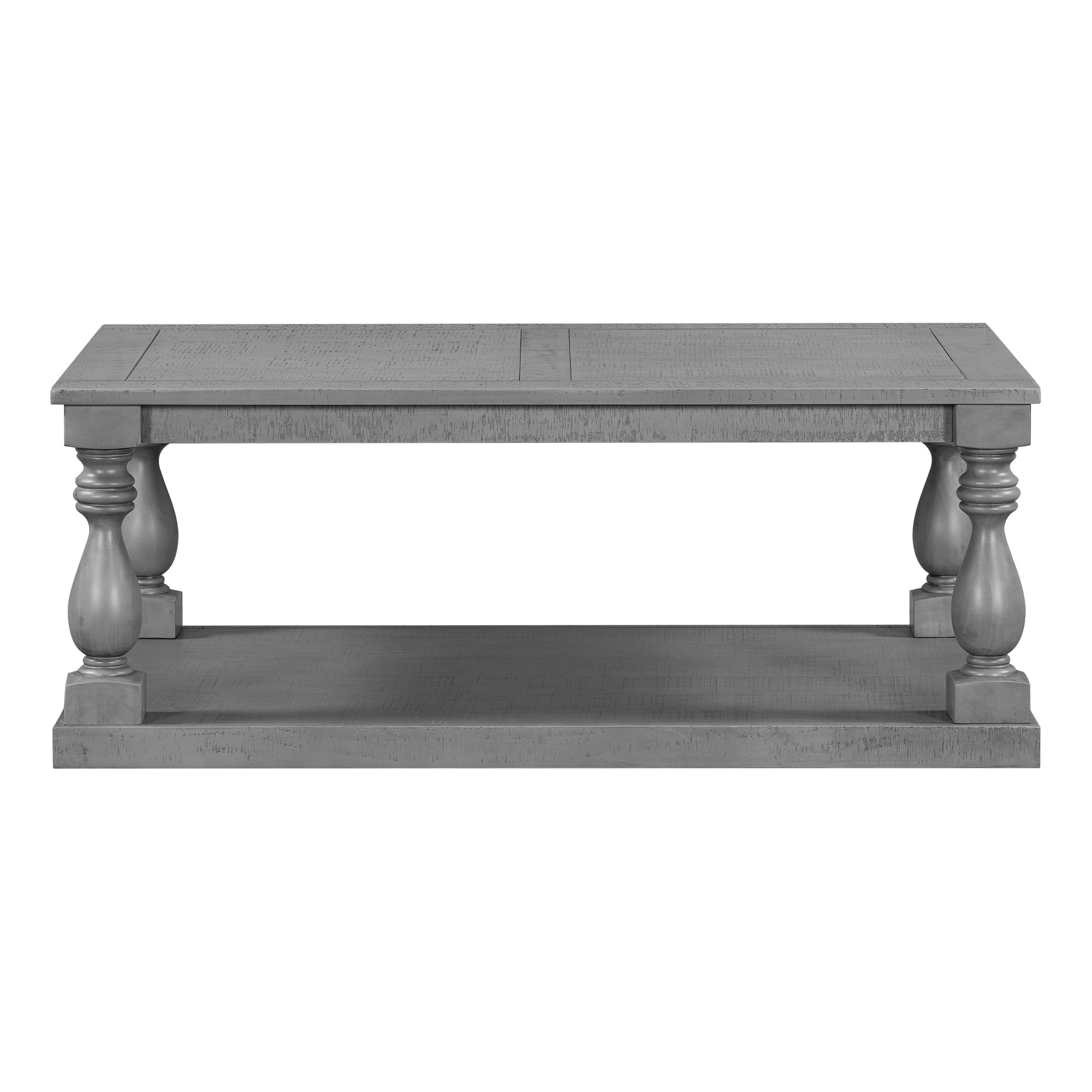 Vintage Coffee Table Featuring Artistic Vase Column Legs and Luxurious