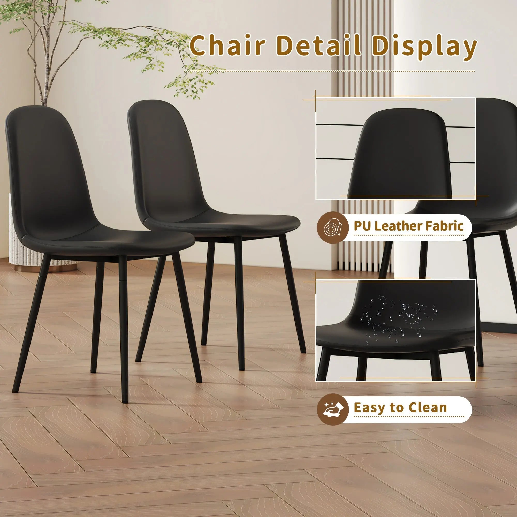Table and chair set.79'x31.5' with X-shaped Black Metal Table Sangria Beech