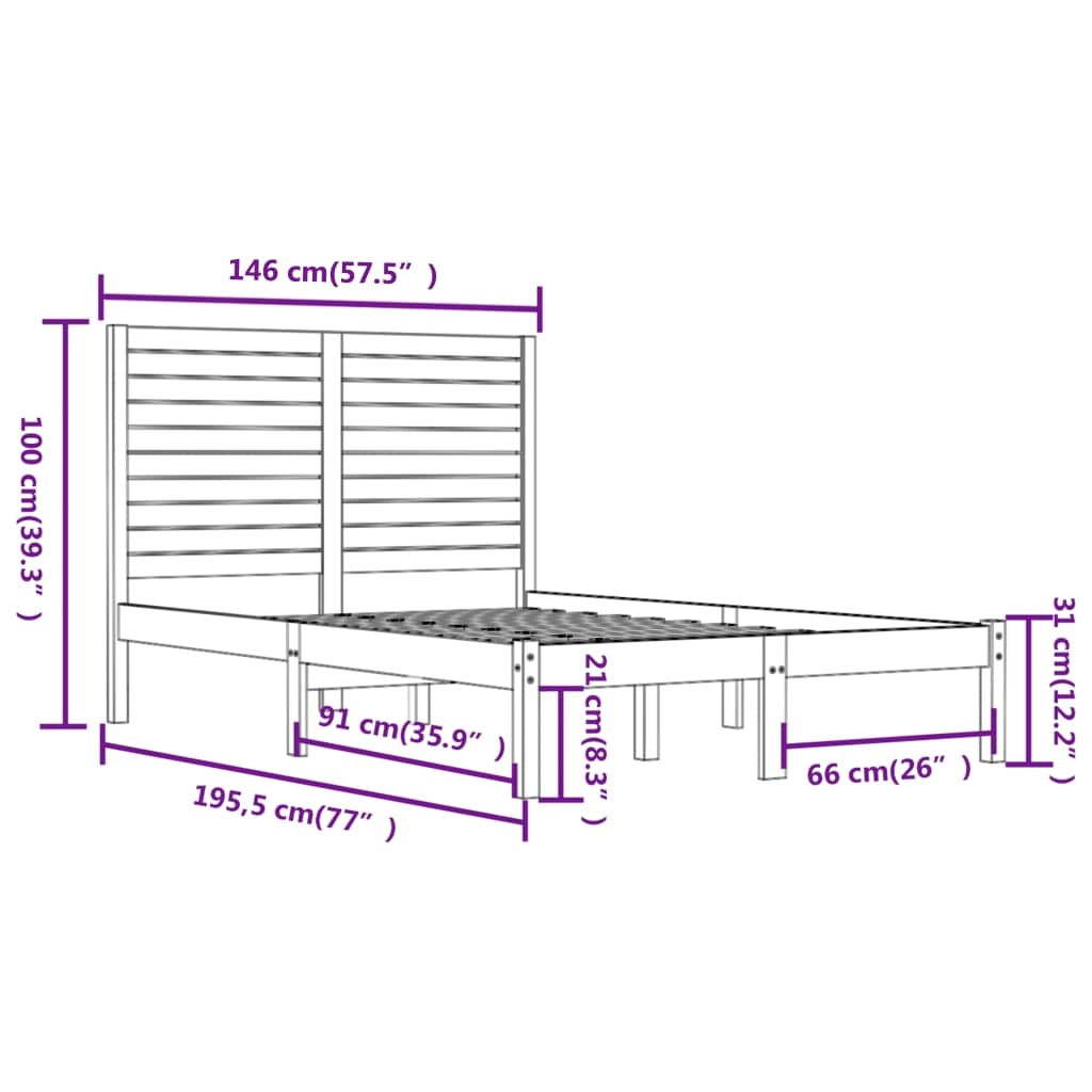solid wood bed 140x190 cm