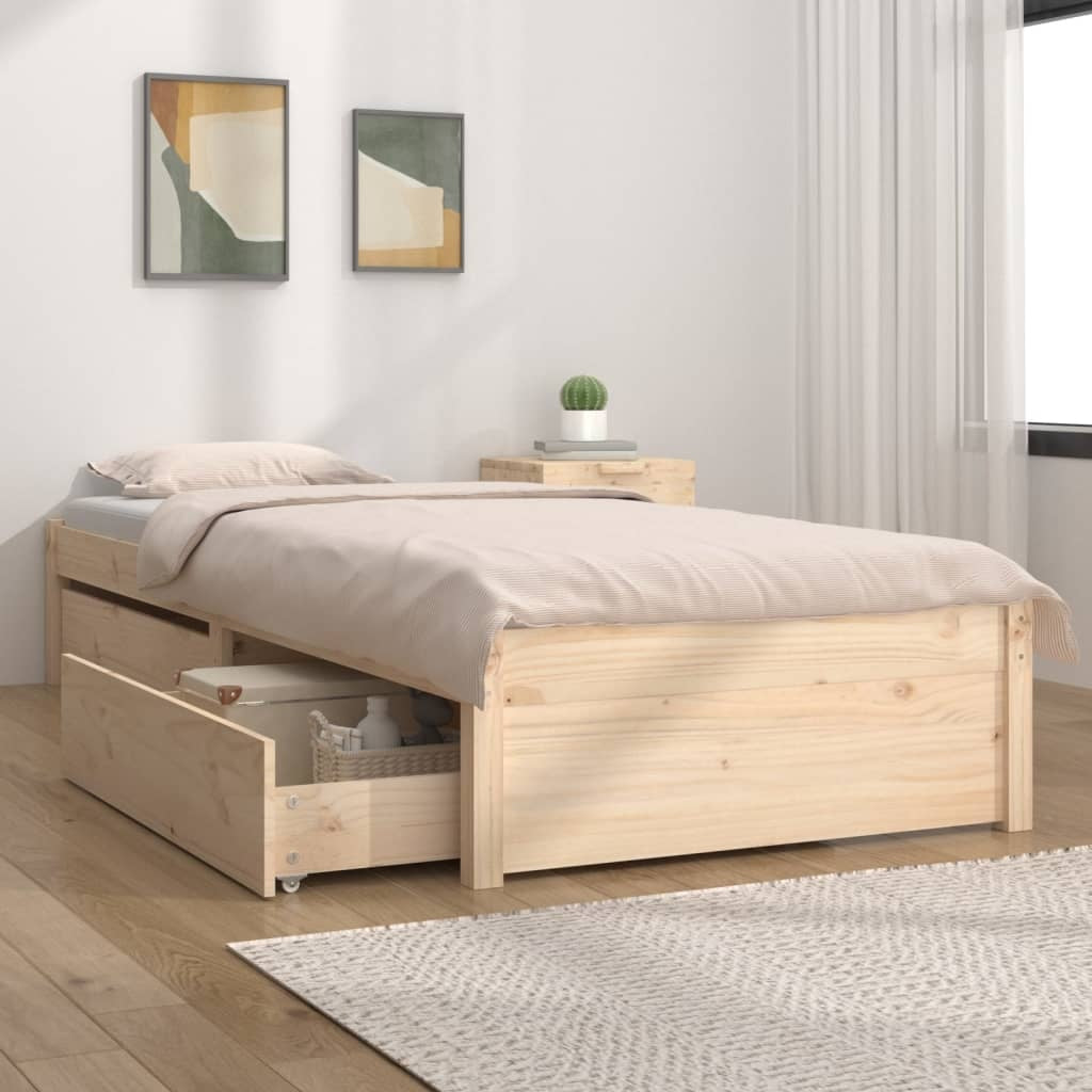 Bed with Drawers 75x190 cm