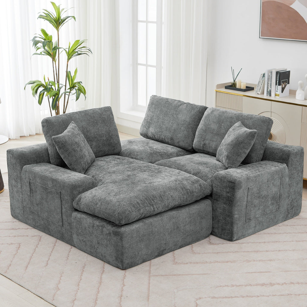 Cloud Sectional Sofa 107.9' Upholstered Sofa Couch with Double-layer